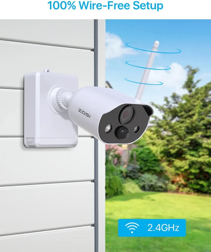 ZOSI C306 Drahtlos Batteriebetrieben Außen Akku Kamera Cloud Funkkamera Mit Farbnachtsicht, PIR Menschenerkennung, Licht&Ton Alarm 2 ZOSI C306 Drahtlos Batteriebetrieben Außen Akku Kamera Cloud Funkkamera Mit Farbnachtsicht, PIR Menschenerkennung, Licht&Ton Alarm – Bild 2