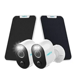 Reolink 2K 4MP Überwachungskamera Aussen Mit 2,4GHz/5GHz WLAN, Personen- Und Fahrzeugerkennung, Videoüberwachung Argus 3 Pro Mit Solarpanel (2 Stück), Weiß