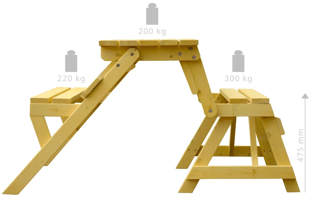 Dobar Praktische 2 In 1 Kombination Aus Tisch Und BankHolz, Sitzgarnitur Garten, Helle Lasur, 138 X 144 X 77 Cm 2 Dobar Praktische 2 In 1 Kombination Aus Tisch Und BankHolz, Sitzgarnitur Garten, Helle Lasur, 138 X 144 X 77 Cm – Bild 2