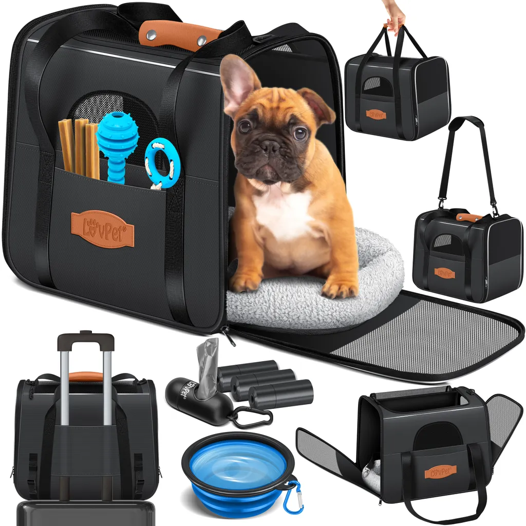 LOVPET® Hundebox Hundetasche Transportbox 2in1 Hunde & Katzentasche Hundetransportbox Inkl. Pet-Kissen + 3x Beutelrollen + Napf 44x31x36xm Transporttasche Für Haustiere, Haustiertransportbox, Farbe:Anthrazit 2 LOVPET® Hundebox Hundetasche Transportbox 2in1 Hunde & Katzentasche Hundetransportbox Inkl. Pet-Kissen + 3x Beutelrollen + Napf 44x31x36xm Transporttasche Für Haustiere, Haustiertransportbox, Farbe:Anthrazit – Bild 2