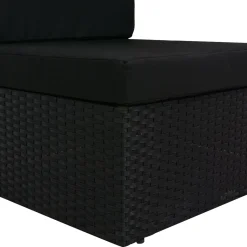 VidaXL Modulares 3-Sitzer-Sofa Poly Rattan Schwarz -Garten- & Gewächshäuser Geschäft dfcbb2d8407aef017d3dba82d4cb89b4