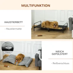 Pawhut Erhöhtes Hundebett Hundeliege Haustierbett Schlafplatz Hundesofa Hundebett Mit Kissen Im Innen- Und Außenbereich Netzstoff Schwarz+Hellgrau 120 X 80 X 30 Cm -Garten- & Gewächshäuser Geschäft dfd49e552a9fe42683776589a789805b