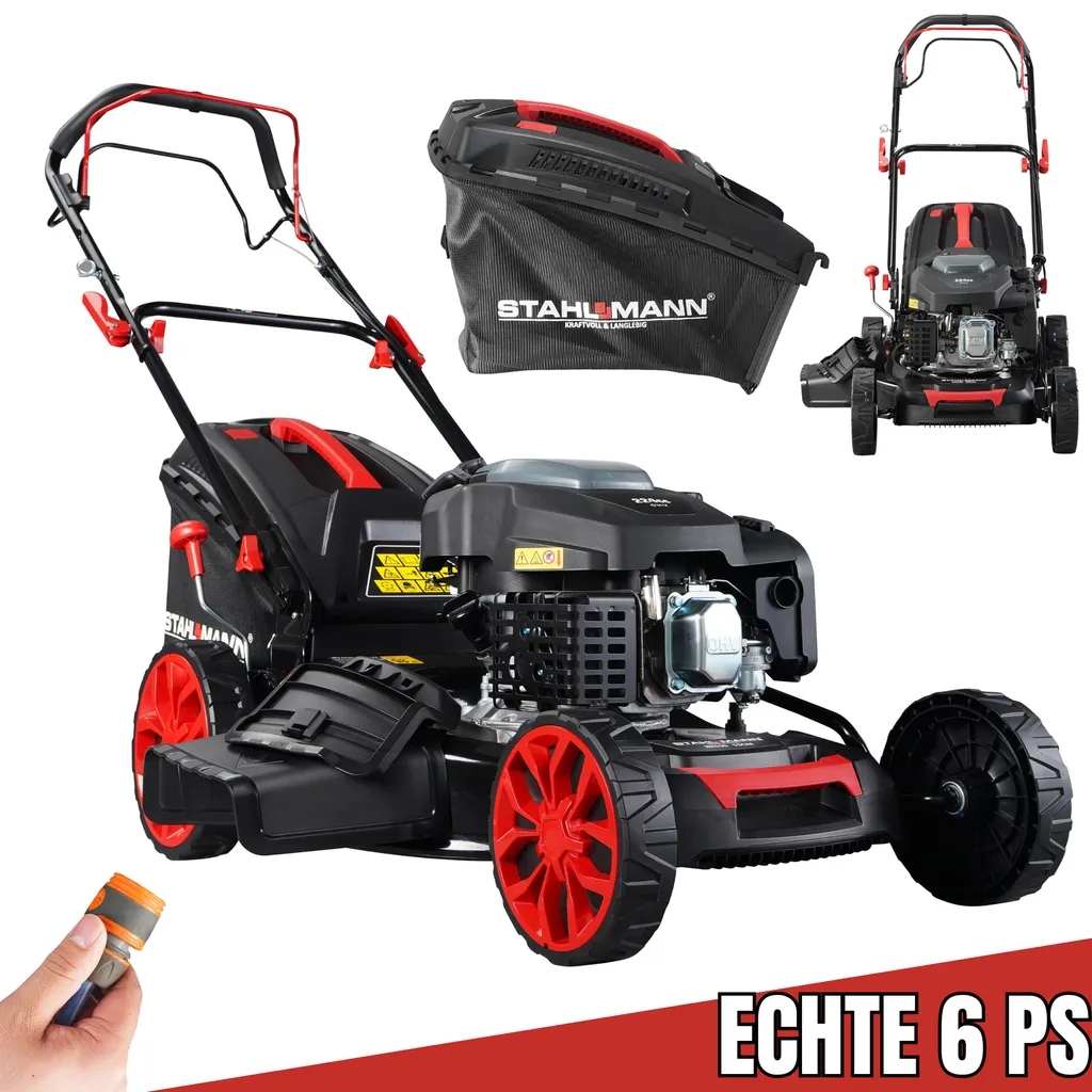 Albatros International STAHLMANN Rasenmäher Benzin Mit Antrieb BR530 – 6,0PS 4,4kW Benzin Rasenmäher Mit Antrieb, 53cm Schnittbreite, Mulchfunktion, Schnitthöhenverstellung, Easy Clean Anschluss, Große Räder, 60L Korb 1 Albatros International STAHLMANN Rasenmäher Benzin Mit Antrieb BR530 – 6,0PS 4,4kW Benzin Rasenmäher Mit Antrieb, 53cm Schnittbreite, Mulchfunktion, Schnitthöhenverstellung, Easy Clean Anschluss, Große Räder, 60L Korb