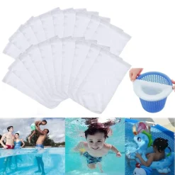 Qiangzhipow 20 Stück Pool Skimmer Filter Socken Net Körbe Skimmer Skimmerkorb Schwimmbad Skimmer Wegwerf Feinfilter Poolzubehör Weiß