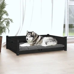 VidaXL Hundebett Schwarz 105,5x75,5x28 Cm Massivholz Kiefer -Garten- & Gewächshäuser Geschäft e04dfe24e07aa94e90c8e0e1b10a8b6c