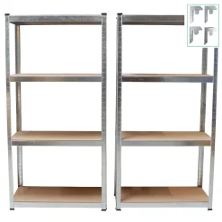 Baumarktplus Schwerlastregal 160x80x40 Cm 2er Set Lagerregal Kellerregal Metallregal Garagenregal