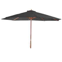 Mendler Sonnenschirm Florida, Gartenschirm Marktschirm, Ø 3,5m Polyester/Holz 7kg Anthrazit