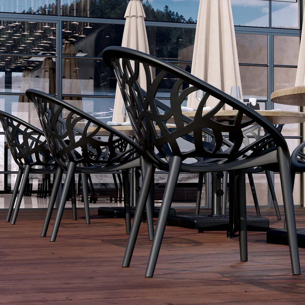 GGM Moebel International 4er-Set AMAZONAS | Designer Kunststoffstuhl | Schwarz | Kunststoff | Stapelbar | Kunststoff Stuhl, Kunststoffstühle Outdoor 7 GGM Moebel International 4er-Set AMAZONAS | Designer Kunststoffstuhl | Schwarz | Kunststoff | Stapelbar | Kunststoff Stuhl, Kunststoffstühle Outdoor – Bild 7