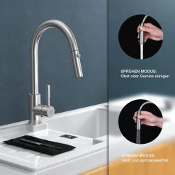 Küchenarmatur Ausziehbar, M Mehoom Wasserhahn Küche 360 ° Drehbarer, Mischbatterie Küche Mit Brause 2 Ausgangsmodi -Garten- & Gewächshäuser Geschäft e06a3d098a2760cdd82af3131a181623