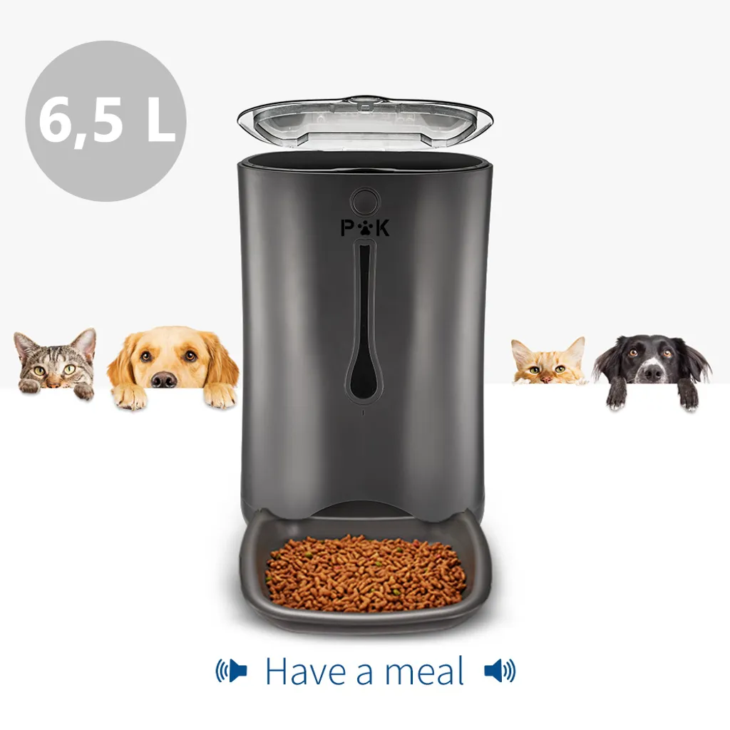 PUPPY KITTY P&K 6,5L Automatischer Futterautomat Für Katzen Und Hunde Mit LCD, 8s Soundaufnahmefunktion, 1-4 Mahlzeiten Pro Tag, Schwarz 1 PUPPY KITTY P&K 6,5L Automatischer Futterautomat Für Katzen Und Hunde Mit LCD, 8s Soundaufnahmefunktion, 1-4 Mahlzeiten Pro Tag, Schwarz