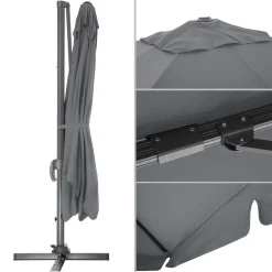 Tectake Sonnenschirm Ampelschirm 424cm Mit Fußpedal - Grau -Garten- & Gewächshäuser Geschäft e0e7b13f8637763f480e789910cdf9c0