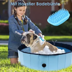 Wolketon 160 X 30cm Faltbarer Hundepool, Verschleissfest Schwimmbad Mit Haustier Badebuerste, Rutschfest Swimmingpool Fuer Grosse & Kleine Hunde Kinder -Garten- & Gewächshäuser Geschäft e0f3da33a024ae675fdf0a22320870be