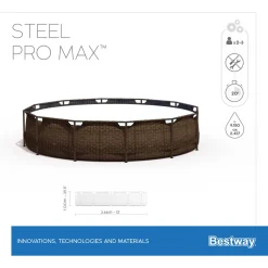 BESTWAY 56709 Steel Pro Max Frame Pool Set Rund Filterpumpe Leiter Braun 366x100 40 BESTWAY 56709 Steel Pro Max Frame Pool Set Rund Filterpumpe Leiter Braun 366x100 -Garten- & Gewächshäuser Geschäft e0f5c0b34816bf28622ab792a64e70a8