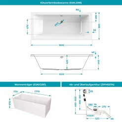 Calmwaters® Badewanne Komplettset 180x80 Cm Mit Wannenträger & Ablaufgarnitur, Duobadewanne Für 2, Set Acryl-Badewanne Rechteckig, Modern Select Rechteck Badewanne 180 X 80 Cm, Weiß, 99000158 9 Calmwaters® Badewanne Komplettset 180x80 Cm Mit Wannenträger & Ablaufgarnitur, Duobadewanne Für 2, Set Acryl-Badewanne Rechteckig, Modern Select Rechteck Badewanne 180 X 80 Cm, Weiß, 99000158 -Garten- & Gewächshäuser Geschäft e122d418da2ea84197ca407ff9bc207d
