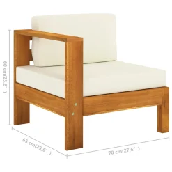 VidaXL 7-tlg. Garten-Lounge-Set Mit Creme Auflagen Massivholz Akazie -Garten- & Gewächshäuser Geschäft e1713f2acf3e62fb445c5d18e35a210e