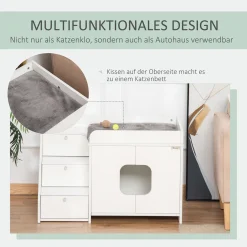PawHut Katzenschrank Für Katzentoilette Katzenklo Mit 3 Stufen Der Treppe Katzenhaus Katzenhöhlen Katzenschrank Für Katzenbett Mit Türöffnung PB-Platte Weiß 90 X 48 X 59 Cm 13 PawHut Katzenschrank Für Katzentoilette Katzenklo Mit 3 Stufen Der Treppe Katzenhaus Katzenhöhlen Katzenschrank Für Katzenbett Mit Türöffnung PB-Platte Weiß 90 X 48 X 59 Cm -Garten- & Gewächshäuser Geschäft e1eae6cfbc9c37e727fbf6eb1544a33a