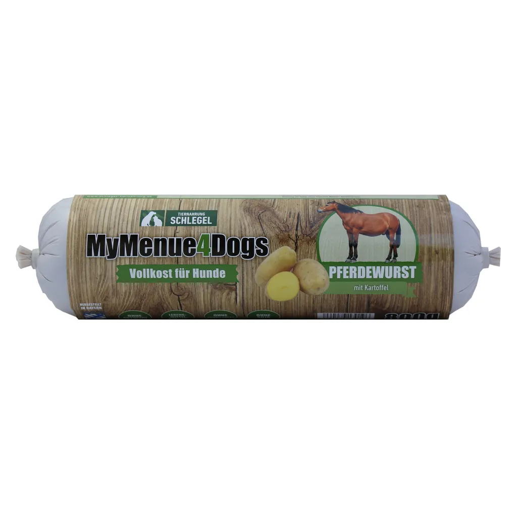 Tiernahrung Schlegel MyMenue4Dogs Hundefutter Pferdewurst - 8x 800g 2 Tiernahrung Schlegel MyMenue4Dogs Hundefutter Pferdewurst - 8x 800g – Bild 2
