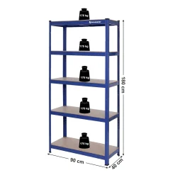 SONGMICS Lagerregal 180 X 90 X 40 Cm Bis 875 Kg Belastbar (175 Kg Pro Ablage), Schwerlastregal Mit 5 Regalböden, Regalsystem Mit Höhenverstellbaren Ablagen Blau GLR40Q 14 SONGMICS Lagerregal 180 X 90 X 40 Cm Bis 875 Kg Belastbar (175 Kg Pro Ablage), Schwerlastregal Mit 5 Regalböden, Regalsystem Mit Höhenverstellbaren Ablagen Blau GLR40Q -Garten- & Gewächshäuser Geschäft e2311b2903358da52eaaf47aa86a1599