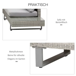 Outsunny 3-tlg. Luxus Polyrattan Gartengarnitur Gartenmöbel Garten-Set Sitzgruppe Loungeset Loungemöbel Inkl. Ablagen Und Beistelltisch Sitzkissen Grau 13 Outsunny 3-tlg. Luxus Polyrattan Gartengarnitur Gartenmöbel Garten-Set Sitzgruppe Loungeset Loungemöbel Inkl. Ablagen Und Beistelltisch Sitzkissen Grau -Garten- & Gewächshäuser Geschäft e25d5f5a27040c80d695ff11521f61ce
