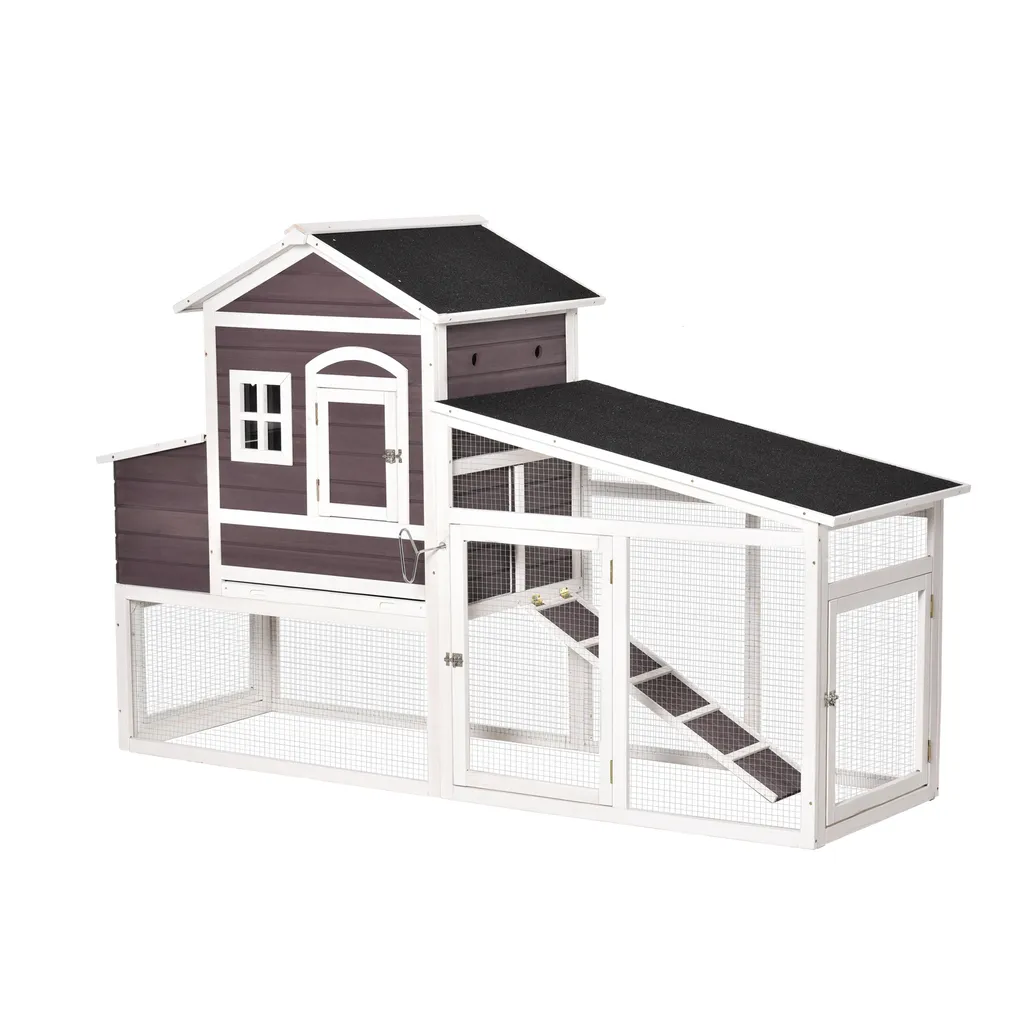 PawHut Zwerghühnerstall Mit Auslauf Nistkasten Zwerghühnerhaus Mit Stange Massivholz Dunkelrot 200 X 73,5 X 130 Cm 1 PawHut Zwerghühnerstall Mit Auslauf Nistkasten Zwerghühnerhaus Mit Stange Massivholz Dunkelrot 200 X 73,5 X 130 Cm