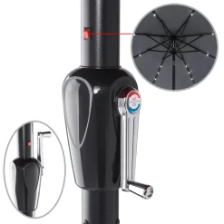 Deuba Kingsleeve Sonnenschirm LED Beleuchtung 270 Cm Groß Rund Solar Alu Knickbar Stabil Marktschirm Gartenschirm Terrassenschirm Garten Terrasse Balkon, Farbe:anthrazit 14 Deuba Kingsleeve Sonnenschirm LED Beleuchtung 270 Cm Groß Rund Solar Alu Knickbar Stabil Marktschirm Gartenschirm Terrassenschirm Garten Terrasse Balkon, Farbe:anthrazit -Garten- & Gewächshäuser Geschäft e28945c17618c9edbe810426b504abd5