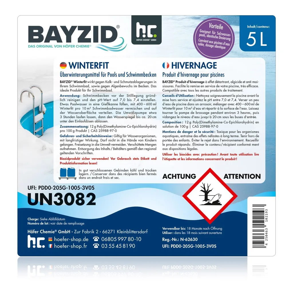 Hoefer Chemie 1 X 5 Liter BAYZID® Winterfit Überwinterungsmittel Für Pools 5 Hoefer Chemie 1 X 5 Liter BAYZID® Winterfit Überwinterungsmittel Für Pools – Bild 5