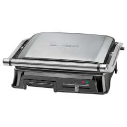 Clatronic KG 3571 Elektrischer Kontaktgrill, Multigrill, Für Beidseitiges & Fettfreies Grillen, Antihaftbeschichtete Platten, Kabelaufwicklung, 2000 Watt, Edelstahl