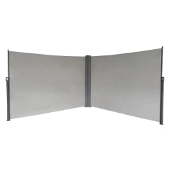 SVITA Doppel Seitenmarkise 600x200cm Sichtschutz Sonnenschutz Ausziehbar Hellgrau