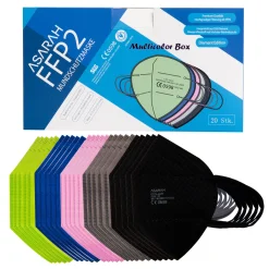 ASARAH GmbH 20 ASARAH FFP2 Masken Multifarbe 5 Farbe Atemschutzmaske EU CE 0598 EN149:2001 -Garten- & Gewächshäuser Geschäft e2cb1b46ef9b0762210a834a412816e2