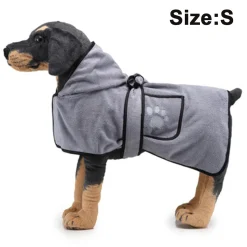 Jormftte Hundebademantel Aus Mikrofaser + Pfotentuch – Saugfähiger Hunde Bademantel Zum Trocknen Nach Dem Baden, Schwimmen Oder Spaziergang Im Regen(S)