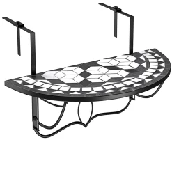 Deuba Balkonhängetisch Klapptisch Mosaik Balkontisch Klappbar Hängetisch Mosaiktisch Gartenmöbel, Model:Oriental