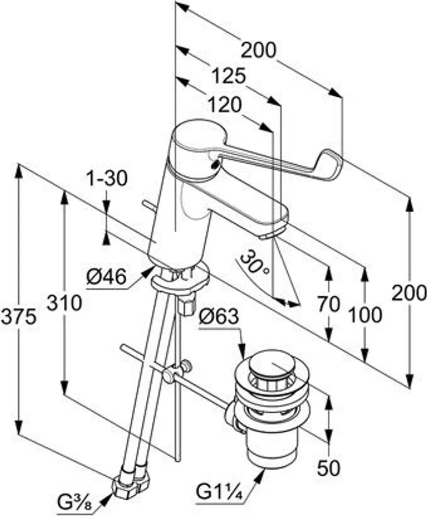 KLUDI PURE&EASY CARE Waschtisch-Einhebelmischer 70 Mit KLINIK HEBEL 180mm Chrom, 372870565 2 KLUDI PURE&EASY CARE Waschtisch-Einhebelmischer 70 Mit KLINIK HEBEL 180mm Chrom, 372870565 – Bild 2