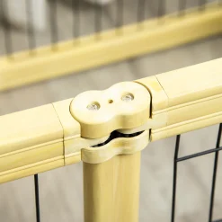 Pawhut Freigehege 6 Stücke Schutzgitter DIY-Laufstall Welpenauslauf Freilaufgehege Mit Tür Für Kleine Hunde Klappbar Naturholz 420 X 62 Cm -Garten- & Gewächshäuser Geschäft e327587e92312e51033e4592f73c048f