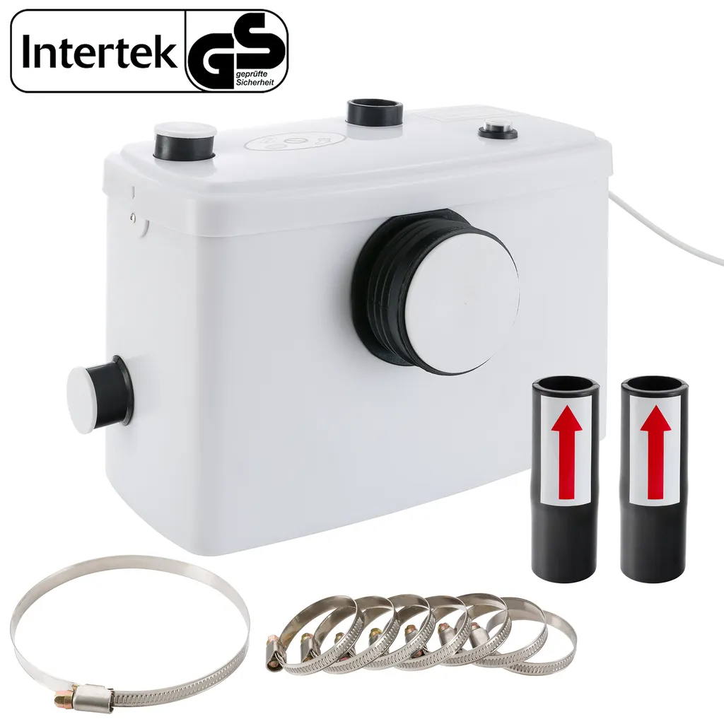 AREBOS Hebeanlage, Schmutzwasserpumpe, Fäkalienpumpe, Abwasser, 600 W, Für WC, Dusche, Waschbecken, 100 L/min, Weiß 1 AREBOS Hebeanlage, Schmutzwasserpumpe, Fäkalienpumpe, Abwasser, 600 W, Für WC, Dusche, Waschbecken, 100 L/min, Weiß