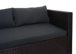 Mendler Poly-Rattan Garnitur HWC-F57, Balkon-/Garten-/Lounge-Set Sofa Sitzgruppe Braun, Kissen Dunkelgrau Ohne Deko-Kissen -Garten- & Gewächshäuser Geschäft e39026feec9bf41ccf5bea37564bf94f