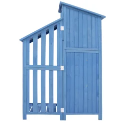 Merax Gerätehaus Gartenschrank 124x53 Cm Gerätehaus Holz Geräteschuppen Mit Spitzdach Und Einlegeböden, Blau -Garten- & Gewächshäuser Geschäft e39e18e2f9c3ffed551debe557218a38