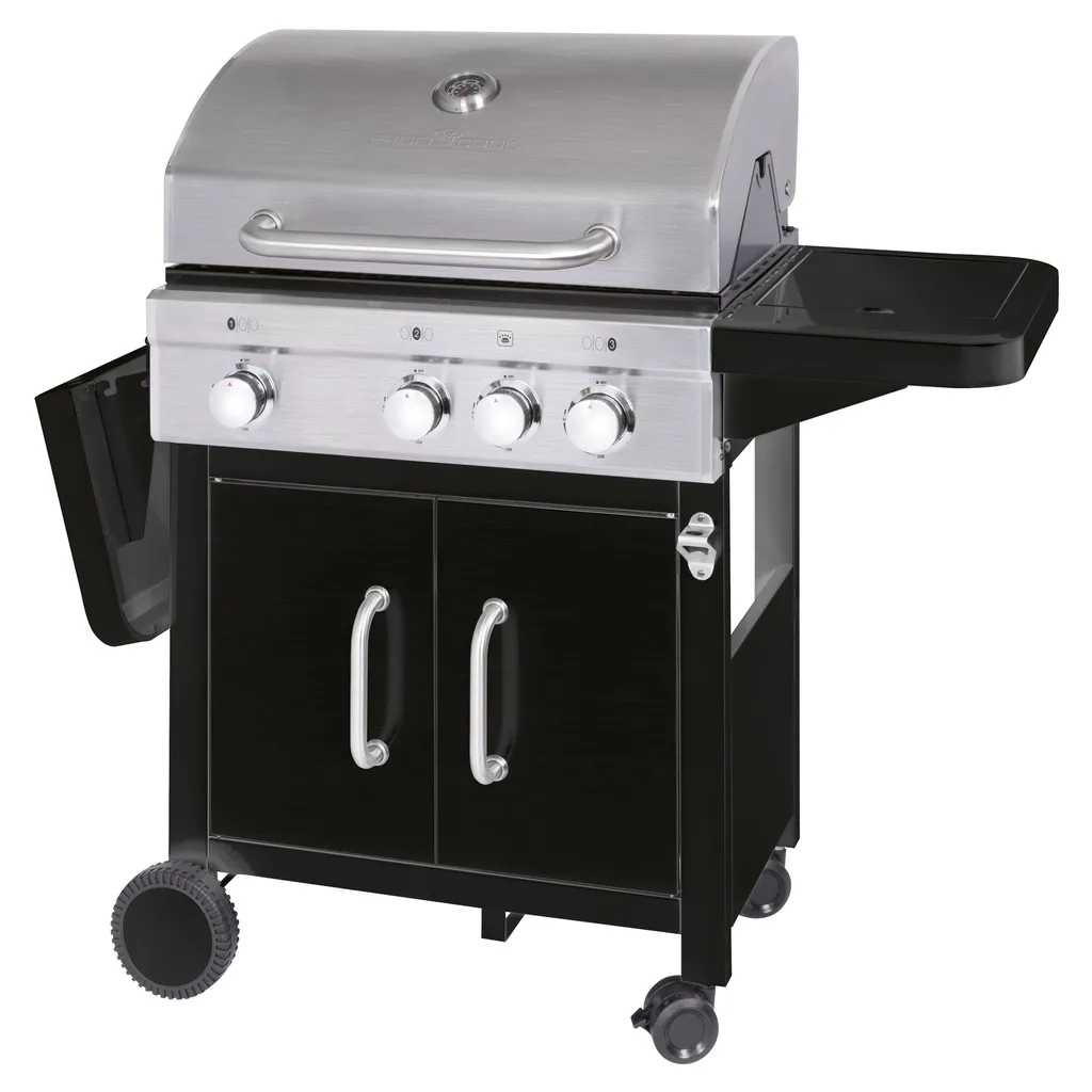 ProfiCook® Gasgrill 3 Brenner + 1 Seitenbrenner, Gas Grill Inkl. Gusseisen-Roste, Gasdruckminderer Und Schlauch, Für 5kg Gasflasche, Gasgrill Mit Kochplatte Und Temperaturanzeige , PC GG 1219 9 ProfiCook® Gasgrill 3 Brenner + 1 Seitenbrenner, Gas Grill Inkl. Gusseisen-Roste, Gasdruckminderer Und Schlauch, Für 5kg Gasflasche, Gasgrill Mit Kochplatte Und Temperaturanzeige , PC GG 1219 – Bild 9