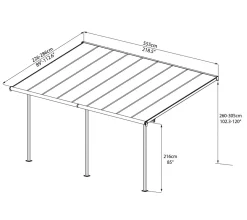 PALRAM-CANOPIA Palram - Canopia Terrassenüberdachung Sierra Grau 299x555x305 Cm -Garten- & Gewächshäuser Geschäft e3b60d86b567da981153ed52131e9d46