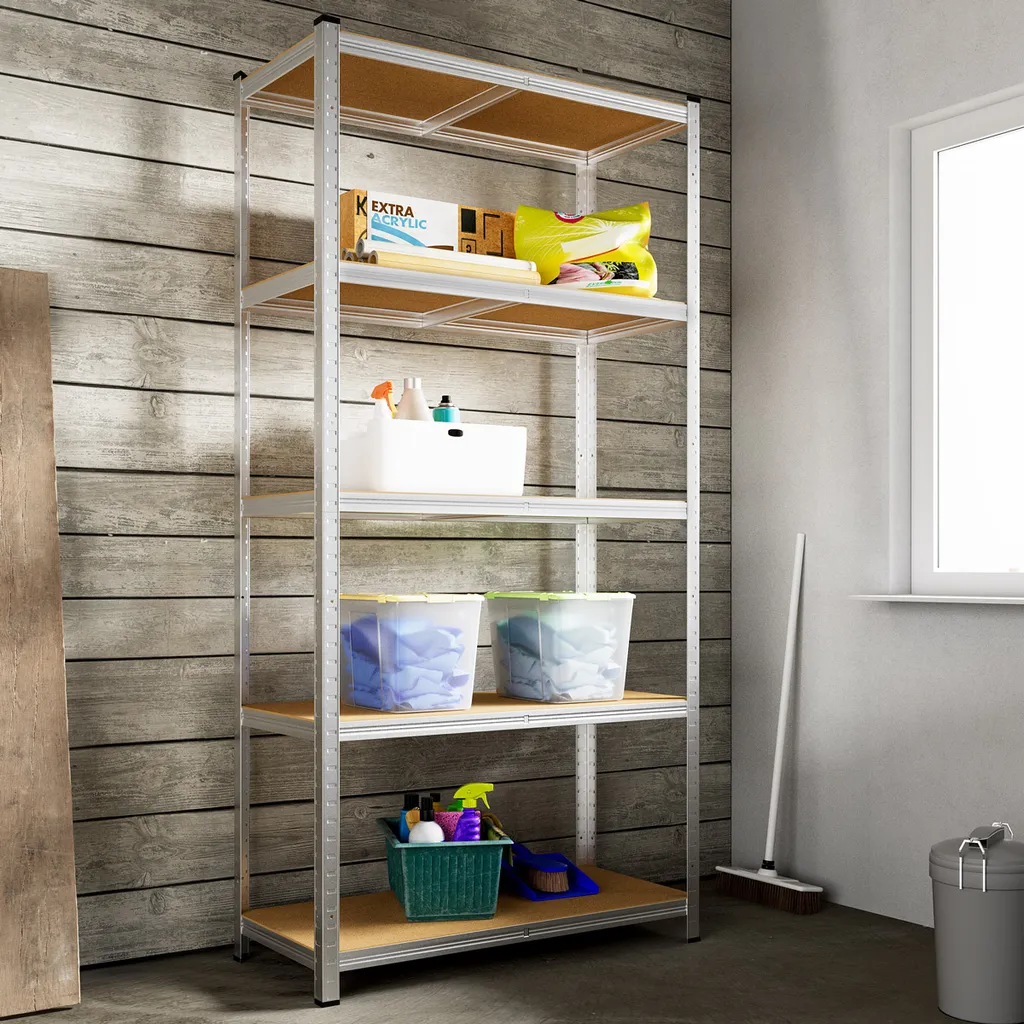 Monzana Schwerlastregal Kellerregal Steckregal Werkstattregal Lagerregal Regal, Model:2x 5 Böden - 180x90x40cm 7 Monzana Schwerlastregal Kellerregal Steckregal Werkstattregal Lagerregal Regal, Model:2x 5 Böden - 180x90x40cm – Bild 7