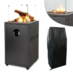 APANA Heizpilz Mit Gas, Heizstrahler Terrasse, Formschöner Gasheizer Mit 8,0 KW Anthrazit