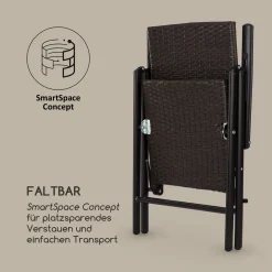 Blumfeldt Estoril Gartenstuhl Klappstuhl (Paarweise Lieferung, 45 X 45 Cm Sitzfläche, Höhenverstellbare Lehne In 8 Stufen, Wasserabweisende Polyrattan-Bespannung, Klappbar, Aluminiumrohr) Braun -Garten- & Gewächshäuser Geschäft e3e66ba0126190d5c05ccf75f1daf3ae