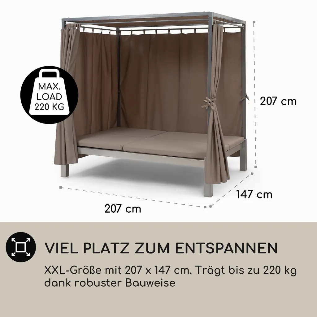 Blumfeldt Sonnenliegen Für 2 Personen, Liege Für Den Garten & Terrasse, Große Sonneninsel Outdoor, Doppelliege Mit Verstellbarer Rückenlehne, Sonnenliege Mit Dach, Liegeinsel Wasserfest, Garten Möbel 5 Blumfeldt Sonnenliegen Für 2 Personen, Liege Für Den Garten & Terrasse, Große Sonneninsel Outdoor, Doppelliege Mit Verstellbarer Rückenlehne, Sonnenliege Mit Dach, Liegeinsel Wasserfest, Garten Möbel – Bild 5