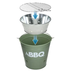 ECD Germany Grilleimer Ø 25cm Mit Grillrost Und Tragegriff, Eimergrill Aus Edelstahl In Matt Grün, Minigrill Mit Belüftung, Campinggrill Holzkohlegrill BBQ Grill Picknickgrill Grillkübel Feuerkübel -Garten- & Gewächshäuser Geschäft e3f670b43701e926850f9fb3c4dead65