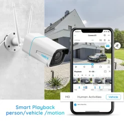 Reolink 5MP Kabellose WLAN IP Überwachungskamera Aussen Mit Spotlights, Farbiger Nachtsicht, Intelligente Personen-/Fahrzeugerkennung, 2,4/5 GHz WiFi, 5X Optischer Zoom, Zwei-Wege-Audio, RLC-511WA -Garten- & Gewächshäuser Geschäft e41bd83b7daaf1550c383fb21da92f20