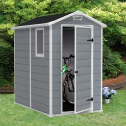 Keter Manor 46 S Gartenhaus - Maße: 1,18m X 1,84m, Farbe: Grau; 7207 -Garten- & Gewächshäuser Geschäft e4438d68d0b77cc7ab17d5cc338086fb