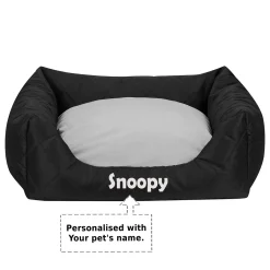 Ferocity Personalisiertes Hundebett Mit Namen Bedruckt Waschbares Hundesofa Mit Rand Und Wendekissen, Hundekissen Aus Cordura, Grau Auf Schwarz 60x55 [123] -Garten- & Gewächshäuser Geschäft e44a07a376732eeae16a838d45a31391