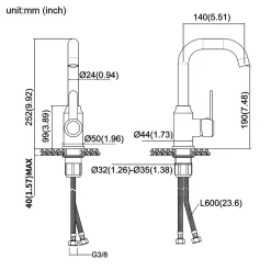 Auralum 360° Drehbar Armatur Für Küche Und Waschbeken, Badarmatur Einhebel-Waschtischmischer, Schwarz -Garten- & Gewächshäuser Geschäft e45960674832d65b894a9d92d1bbaa32