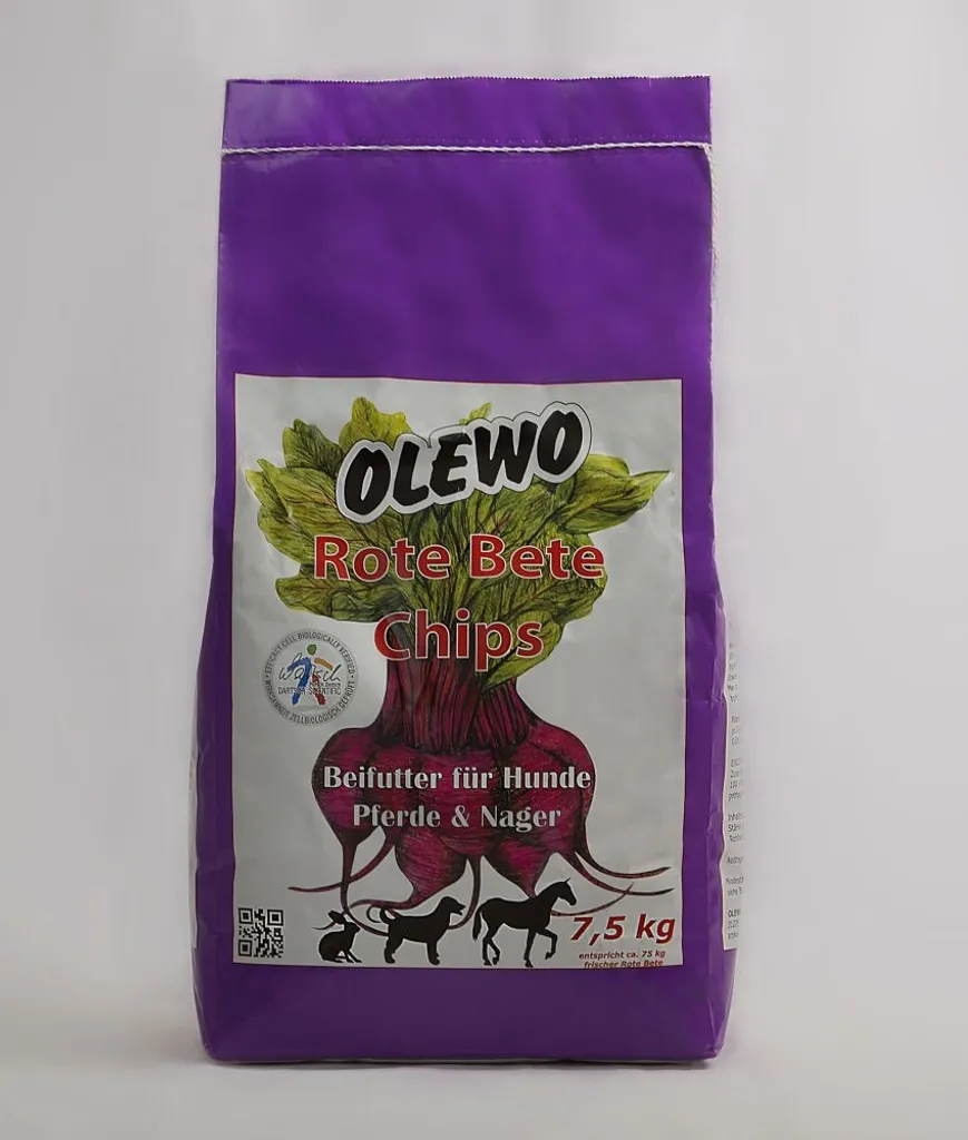Olewo Rote - Bete - Chips Für Hund, Pferd Und Nager 7,5kg 1 Olewo Rote - Bete - Chips Für Hund, Pferd Und Nager 7,5kg