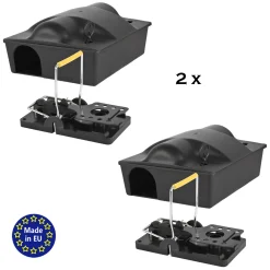 2x Köderstation Ratten Set Köderbox Box Garten Mausfalle Mäuse Mit Schlagfalle Rattenköderbox Rattenköderstation Rattenfalle Kinder- Haustiersicher Petigi