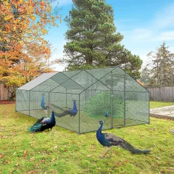 YARDIN Hühnerstall 3 X 4 X 2 M Hühnerhaus Kleintierstall Freilaufgehege Kleintiergehege Voliere Freigehege Hühnerkäfig Geflügelstall Verzinkter Stahlrahmen Mit Dach -Garten- & Gewächshäuser Geschäft e49cd7ee8f52aa165c9bf9c29ce0c0c2